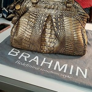 Brahmin, hand bag with flower fob